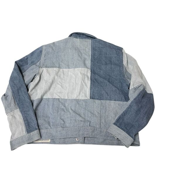 NWOT GAP 1969 Blue and Gray Patchwork Denim Jacket Patchwork Design Size Medium - Picture 4 of 10